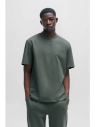 hugo boss ανδρικό t-shirt μονόχρωμο βαμβακερό με ανάγλυφο λογότυπο `dapolino` - 50488330 πράσινο