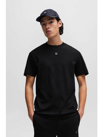 hugo boss ανδρικό βαμβακερό t-shirt μονόχρωμο με ανάγλυφο