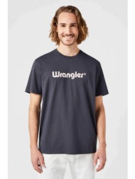 wrangler® ανδρικό t-shirt με logo print regular fit - 112350526 μαύρο