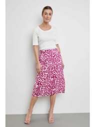 gerry weber γυναικεία midi φούστα από λινάρι με all-over print a-line - 211008-66224 φούξια