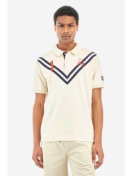 la martina ανδρική μπλούζα πόλο μονόχρωμη με contrast λεπτομέρειες `yaak` - ymp302-pk097 εκρού