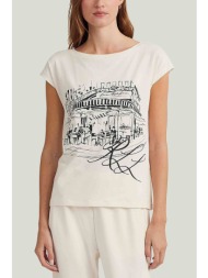lauren ralph lauren γυναικείο t-shirt μονόχρωμο με contrast graphic και monogram print - 20093330000
