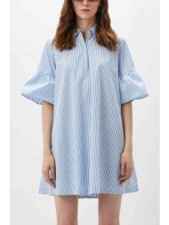 emme by marella γυναικείο mini φόρεμα βαμβακερό με ριγέ σχέδιο - 2415221222 γαλάζιο