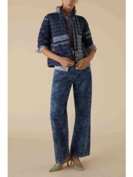 emme by marella γυναικείο μπουφάν διπλής όψης με καπιτονέ σχέδιο και τσέπες - 2415481081 μπλε σκούρο