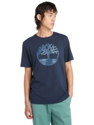 timberland ανδρικό t-shirt με logo print regular fit `kennebec river` - tb0a2c2rz021 μπλε σκούρο