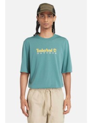 timberland ανδρικό t-shirt με logo print regular fit `uv protection` - tb0a5sfxcl61 πράσινο