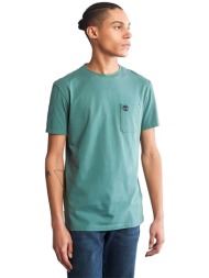 timberland ανδρικό t-shirt με τσέπη slim fit `ss dunstan river` - tb0a2cqycl61 πράσινο