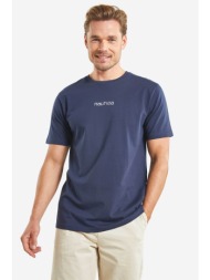 nautica ανδρικό t-shirt με print στην πλάτη - n1m01659 μπλε σκούρο