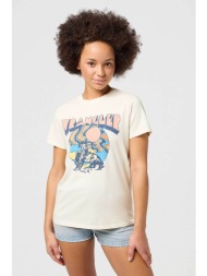 wrangler® γυναικείο t-shirt μονόχρωμο βαμβακερό με πολύχρωμο print - 112352087 λευκό