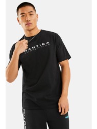 nautica ανδρικό t-shirt με print στην πλάτη - n7m01359 μαύρο