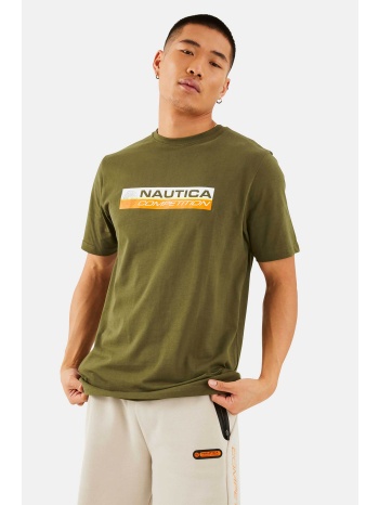 nautica ανδρικό t-shirt με logo print στο στήθος - n7m01372
