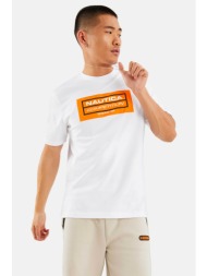 nautica ανδρικό t-shirt με print στην πλάτη - n7m01378 λευκό