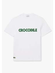 lacoste unisex t-shirt πικέ με λογότυπο regular fit - th0134 λευκό