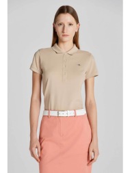 gant γυναικεία πόλο μπλούζα πικέ με κεντημένο λογότυπο slim fit - 4200870 μπεζ