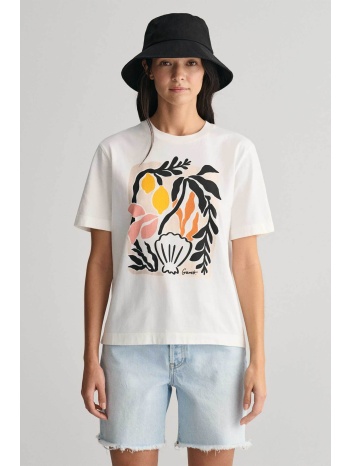 gant γυναικείο t-shirt με palm print relaxed fit - 4200882