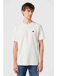 wrangler® ανδρικό βαμβακερό t-shirt μονόχρωμο με contrast κεντημένες λεπτομέρειες `sign off` - 11235