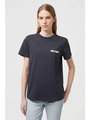 wrangler® γυναικείο t-shirt μονόχρωμο βαμβακερό με contrast