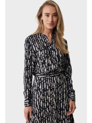 mexx γυναικείο πουκάμισο με all-over pattern και σχέδιο με πιέτες μπροστά - mf006102041w μπλε σκούρο