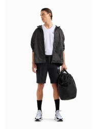 ea7 ανδρικό αδιάβροχο jacket με κουκούλα oversized fit - 3dpb01pnfhz μαύρο