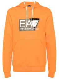 ea7 ανδρική μπλούζα φούτερ με κουκούλα και λογότυπο regular fit - 3dpm62pj05z πορτοκαλί