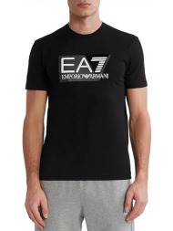 ea7 ανδρικό t-shirt με logo print slim fit - 3dpt62pj03z μαύρο