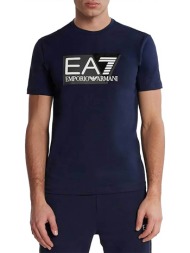 ea7 ανδρικό t-shirt με logo print slim fit - 3dpt62pj03z μπλε σκούρο