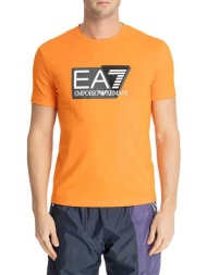 ea7 ανδρικό t-shirt με logo print slim fit - 3dpt62pj03z πορτοκαλί