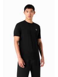 ea7 ανδρικό μονόχρωμο t-shirt με λογότυπο regular fit - 8npt17pjrgz μαύρο