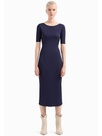 armani exchange γυναικείο φόρεμα midi με ανοιχτή πλάτη 