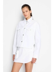 armani exchange γυναικείο denim jacket μονόχρωμο - 3dyb49y15mz λευκό