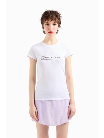 armani exchange γυναικείο t-shirt μονόχρωμο βαμβακερό με