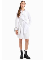 armani exchange γυναικείο mini φόρεμα σε στυλ πουκάμισο μονόχρωμο - 3dya32yn4rz λευκό