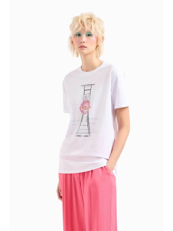 armani exchange γυναικείο t-shirt μονόχρωμο με print 