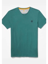 timberland ανδρικό t-shirt μονόχρωμο βαμβακερό με κεντημένο έμβλημα - tb0a2bptcl61 βεραμάν