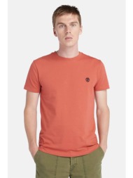 timberland ανδρικό t-shirt μονόχρωμο με κεντημένη contrast λεπτομέρεια - tb0a2bpreg61 ροδακινί