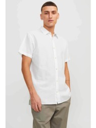 jack & jones ανδρικό κοντομάνικο πουκάμισο comfort fit - 12248383 λευκό