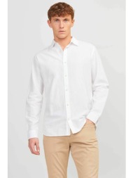 jack & jones ανδρικό μονόχρωμο πουκάμισο comfort fit - 12248384 λευκό