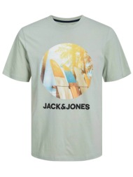 jack & jones ανδρικό t-shirt με graphic print standard fit - 12247982 πράσινο ανοιχτό