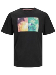 jack & jones ανδρικό t-shirt με graphic print standard fit - 12247982 μαύρο