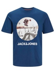 jack & jones ανδρικό t-shirt με graphic print standard fit - 12247982 μπλε