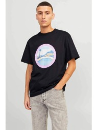 jack & jones ανδρικό t-shirt με graphic print relaxed fit - 12253679 μαύρο