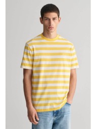 gant ανδρικό t-shirt με ριγέ σχέδιο και λογότυπο regular fit - 2013041 κίτρινο