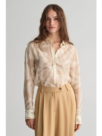 gant γυναικείο πουκάμισο με palm print relaxed fit 