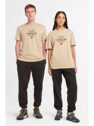 timberland unisex t-shirt μονόχρωμο με contrast logo print και lettering - tb0a5uf7dh41 μπεζ