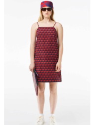 lacoste γυναικείο mini φόρεμα με γεωμετρικό σχέδιο - ef6965 κόκκινο
