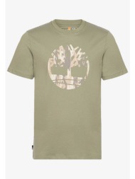 timberland ανδρικό t-shirt βαμβακερό μονόχρωμο με contrast emblem print - tb0a5up35901 λαδί