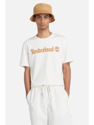 timberland ανδρικό t-shirt βαμβακερό μονόχρωμο με contrast logo print - tb0a5upqcm91 εκρού