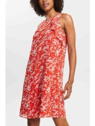 esprit γυναικείο mini φόρεμα αμάνικο με all-over print και βολάν regular fit - 034ee1e331 κοραλί