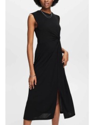 esprit γυναικείο midi φόρεμα αμάνικο με διακοσμητικό δέσιμο στη μέση - 034ee1e310 μαύρο