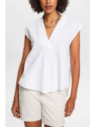 esprit γυναικεία αμάνικη μπλούζα με ριγέ σχέδιο και v λαιμόκοψη - 034ee1f339 λευκό